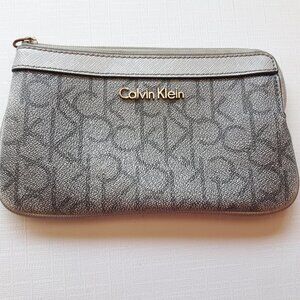 Silver Calvin Klein Wristlet Pouch Preowned
